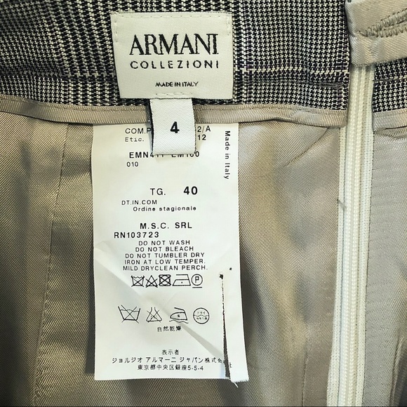 ARMANI Collezioni Wool Silk Microplaid Skirt - Picture 7 of 12